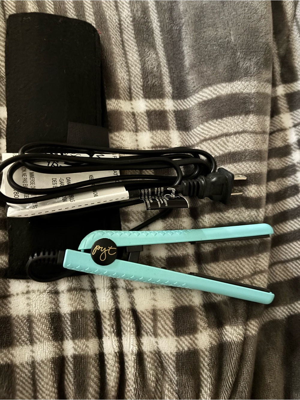 Pyt Mint Blue Mini Ceramic Hair Straightener - Compact Travel Flat Iron
